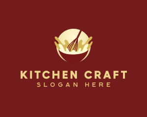 Kitchen Whisk Bowl logo design