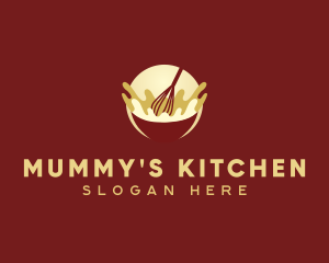 Kitchen Whisk Bowl logo design