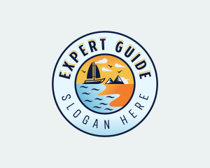 Sail Beach Boat logo design