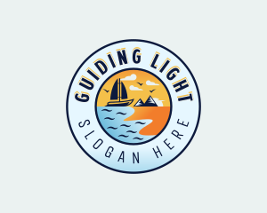 Sail Beach Boat logo design