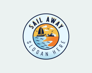 Sail Beach Boat logo design