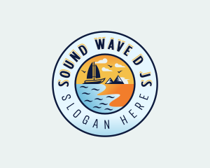 Sail Beach Boat logo design