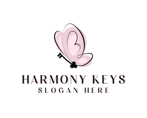 Butterfly Wing Key logo design