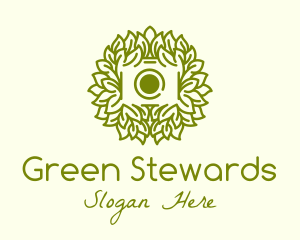 Green Leafy Camera  logo design