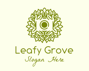 Green Leafy Camera  logo design