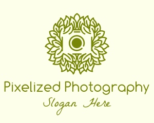 Green Leafy Camera  logo design