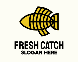 Yellow Geometric Fishbone logo