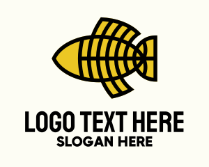 Bass - Yellow Geometric Fishbone logo design