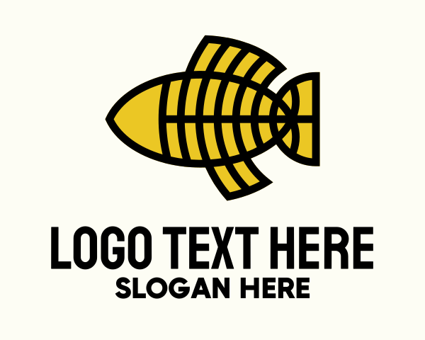 Yellow Geometric Fishbone logo