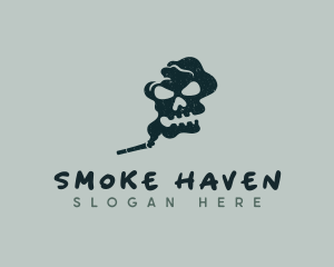 Skull Smoke Cigarette logo design