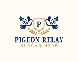 Shield Pigeon Wreath logo