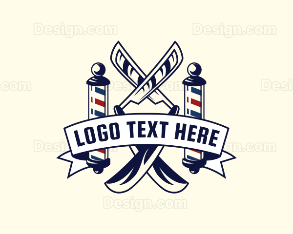 Razor Barber Haircut Logo