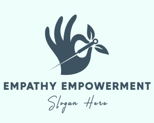 Therapist Needle Hand  logo design