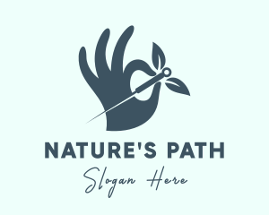 Therapist Needle Hand  logo design