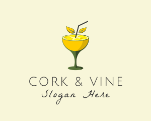 Lemon Cocktail Drink logo design