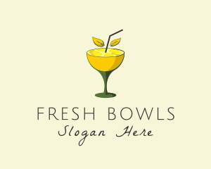 Lemon Cocktail Drink logo design