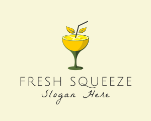 Lemon Cocktail Drink logo design