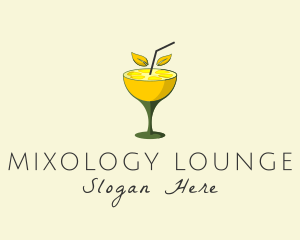 Lemon Cocktail Drink logo design