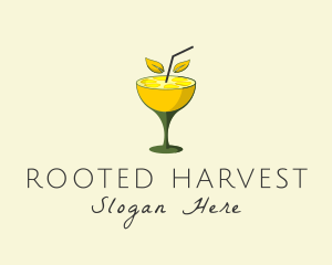 Lemon Cocktail Drink logo design