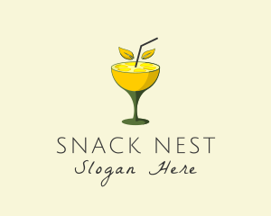 Lemon Cocktail Drink logo design