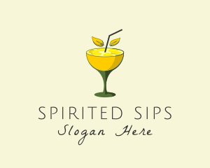 Lemon Cocktail Drink logo design