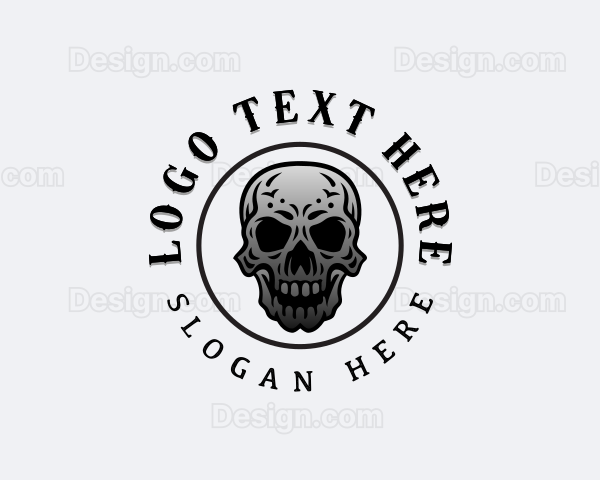 Hipster Indie Skull Logo