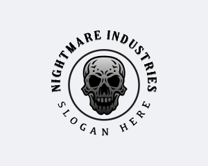 Hipster Indie Skull logo design