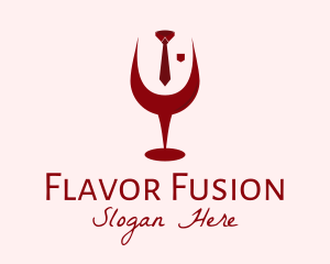 Necktie Wine Glass logo design