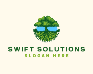 Environment Tree Roots  logo design