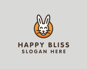 Happy Bunny Animal  logo design