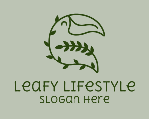 Tropical Leafy Toucan  logo design