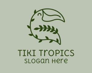 Tropical Leafy Toucan  logo design