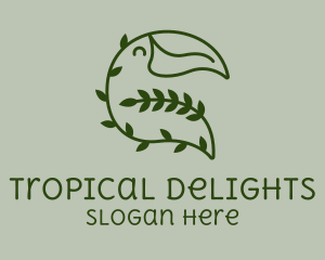 Tropical Leafy Toucan  logo design