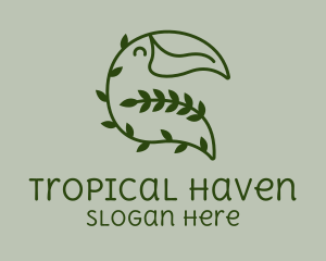 Tropical Leafy Toucan  logo design