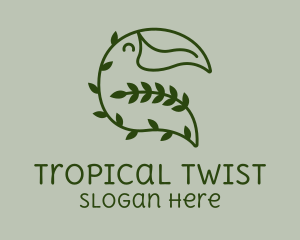 Tropical Leafy Toucan  logo design