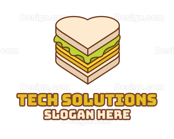 Heart Snack Sandwich Logo