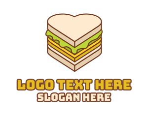 Snack - Heart Snack Sandwich logo design