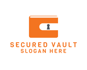 Orange Wallet Lock  logo design