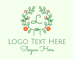 Floral Wreath Letter  logo