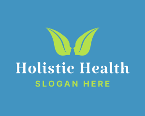 Human Face Leaf Wings logo