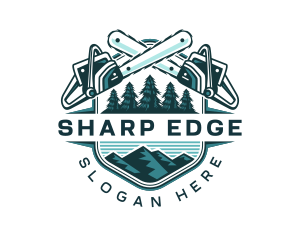 Chain Saw Woodcutter logo design