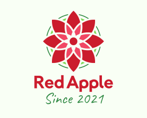 Red Poinsettia Flower logo design