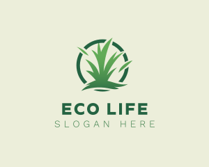 Eco Lawn Grass logo design