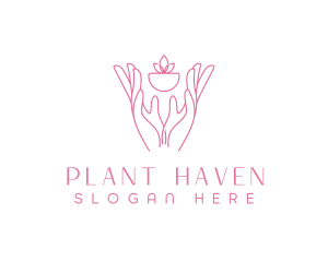 Hands Planting Care logo design