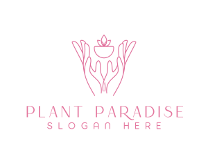 Hands Planting Care logo design