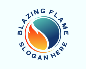 Renewable Heating Cooling logo design