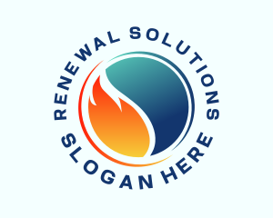 Renewable Heating Cooling logo design