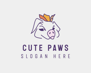 Happy Cowboy Pig logo design