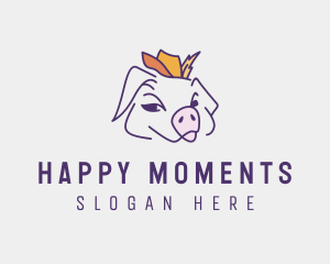 Happy Cowboy Pig logo design