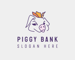 Happy Cowboy Pig logo design